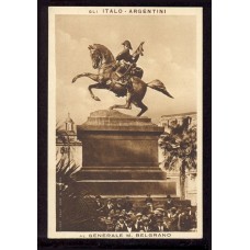 ESTATUA DE BELGRANO RARA TARJETA POSTAL ANTIGUA DE ITALIA